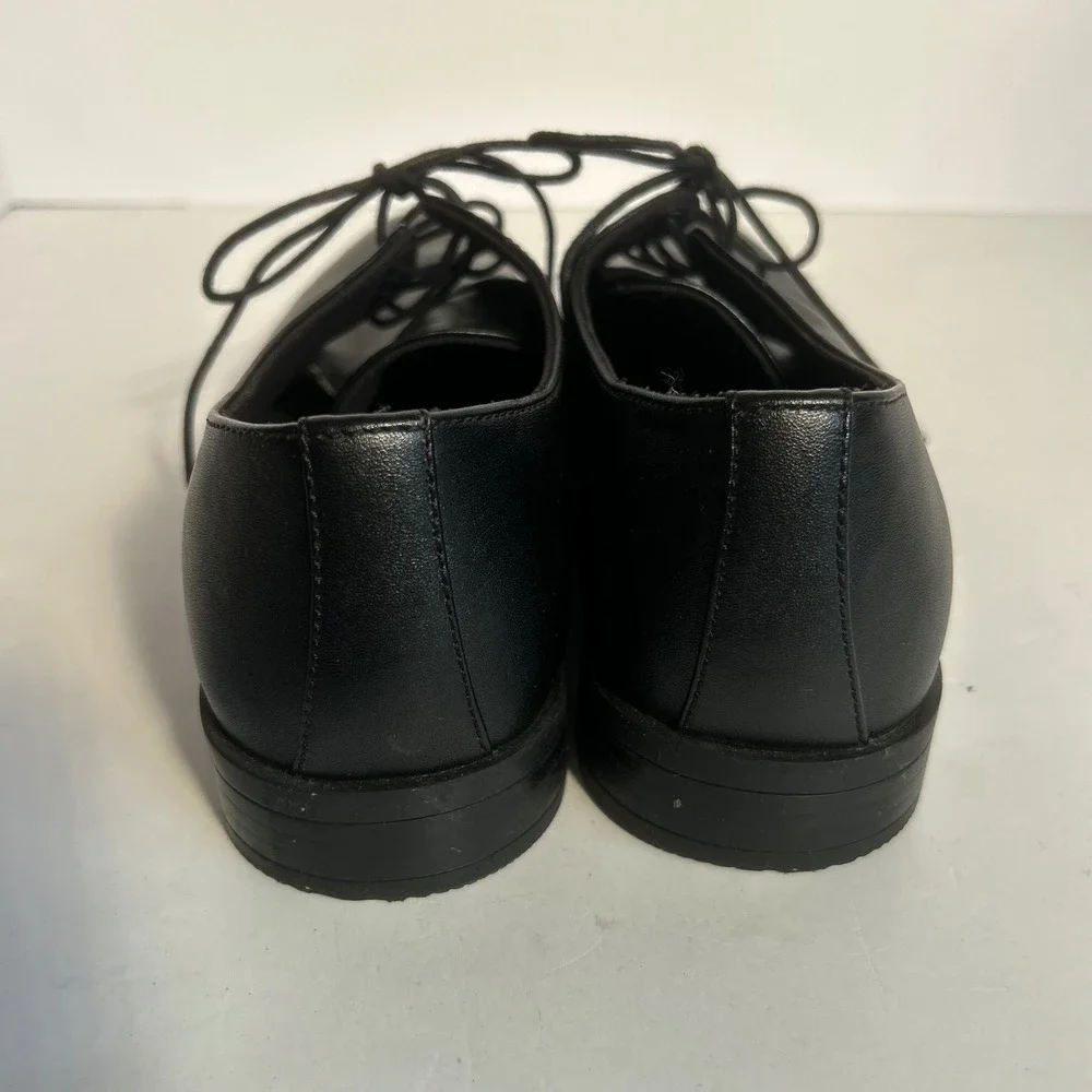 H&M Mens Black Leather Lace Up Oxford Dress Shoes‎ Size 7.5 US 40 EUR